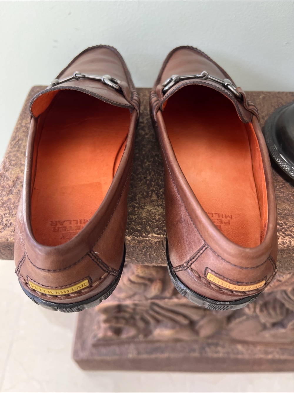 Peter Millar Chestnut Leather horse Bit loafers Slip-Ons - Picture 5 of 11